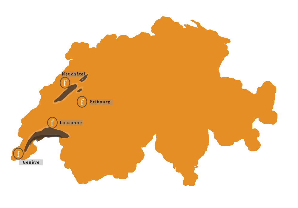 Carte de nos centres de formation en Suisse | Faction Formation